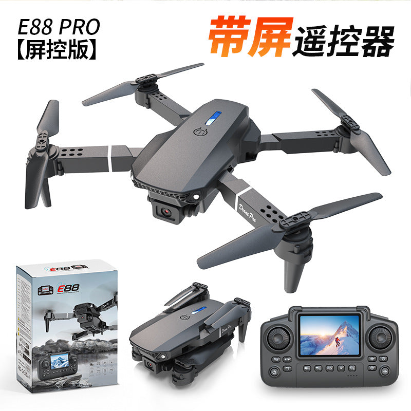 E88 Screen-controlled UAV Remote Control Belt Display Quadcopter Optical Flow Dual-camera Aerial Photography E99 Aircraft