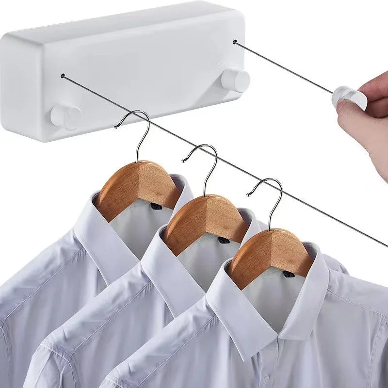 Punch-free Invisible Telescopic Drying Rack Balcony Bathroom Indoor And Outdoor Drying Rack Bold 304 Stainless Steel Wire Rope