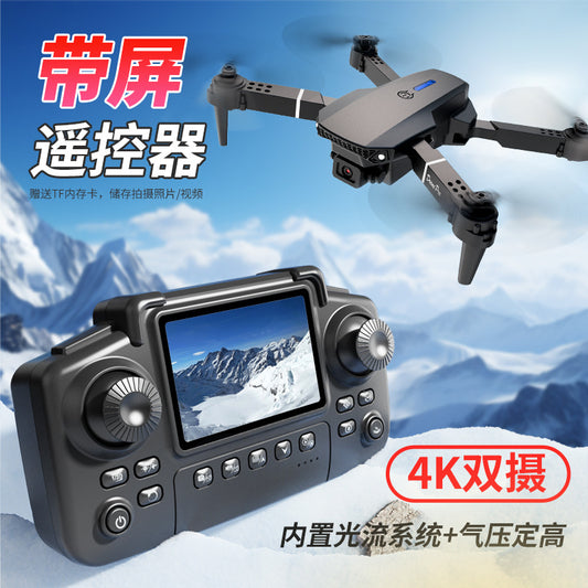 E88 Screen-controlled UAV Remote Control Belt Display Quadcopter Optical Flow Dual-camera Aerial Photography E99 Aircraft