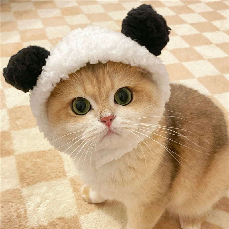 Pet Cat Lion Headgear Rabbit Ears Frog Bear Pet Hat Funny Headdress Dress
