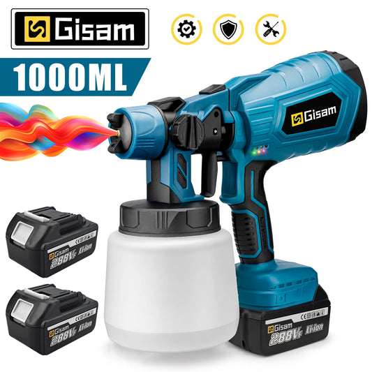 1000ML Cordless Electric Spray Gun Powerful HVLP Paint Sprayer Auto Furniture Steel Coating Airbrush For Makita 18V Battery Pin